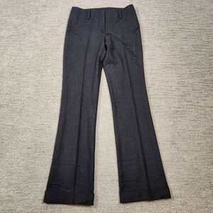 Theory 96% Wool Baby Flare Dresa Pant Gray Trousers Womens 4 Cuff Front Pleat